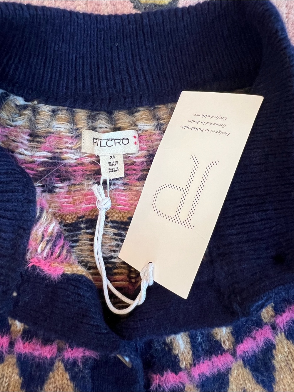 NWT Pilcro Crew-Neck Cozy Fairisle Cardigan Sweater from Anthropologie - Picture 9 of 12